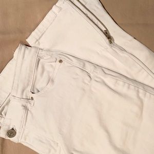 WHBM white cropped jeans